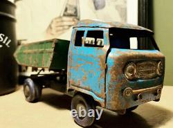 SUPER RARE Vintage Pressed Steel Metal Dump Truck UAZ Russian Soviet Toy USSR