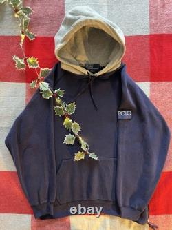 SUPER RARE Vintage Ralph Lauren Polo Hi Tech Hoodie Navy Blue