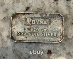 SUPER RARE Vintage Royal 1 Oz. 999 Silver Bar By Engelhard