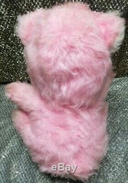 SUPER RARE! Vintage Rushton 17.5 Pink Rubber Face Happy Bear