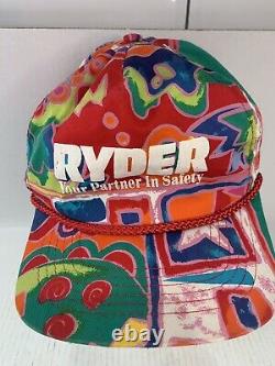 SUPER RARE Vintage Ryder Snapback Hat Fresh All Over Print