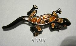 SUPER RARE Vintage Signed KJL (Kenneth Jay Lane) Enamel/Rhinestones Brooch/Pin
