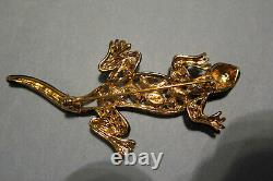 SUPER RARE Vintage Signed KJL (Kenneth Jay Lane) Enamel/Rhinestones Brooch/Pin