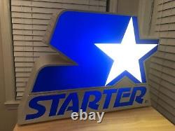 SUPER RARE Vintage Starter Jacket Neon Retail Sign Store Display 21x15 MINT 90s