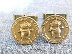 SUPER RARE Vintage TRADER VIC'S Bronze'MENEHUNES' CUFFLINKS by Medallic Art, NY