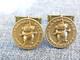 SUPER RARE Vintage TRADER VIC'S Bronze'MENEHUNES' CUFFLINKS by Medallic Art, NY