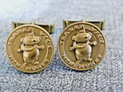 SUPER RARE Vintage TRADER VIC'S Bronze'MENEHUNES' CUFFLINKS by Medallic Art, NY