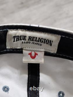 SUPER RARE Vintage TRUE RELIGION Distressed White & Black TR LOGO Cap Hat NEW