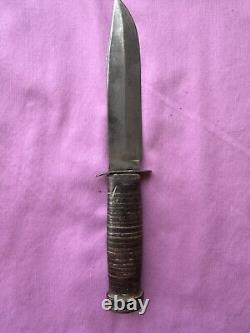 SUPER RARE Vintage WWII Queen City Fighting Knife & Sheath U. S. Navy Issue