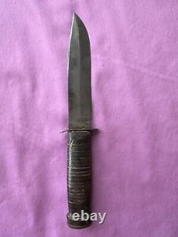 SUPER RARE Vintage WWII Queen City Fighting Knife & Sheath U. S. Navy Issue