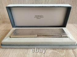 SUPER VERY RARE VINTAGE S T DUPONT for HERMES TABLE LIGHTER SILVER PLATED