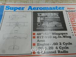Super Aeromaster Balsa rc airplane kit by Great Planes Rare/ Vintage