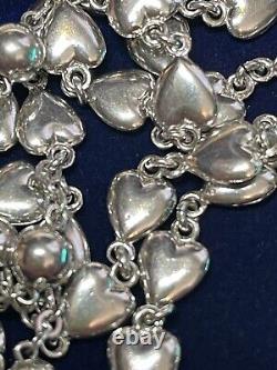 Super Heavy XL Rare Vintage Sterling Creed Heart Shaped Rosary 34 88 Grams