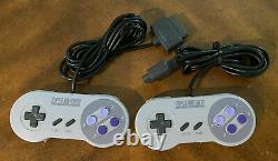 Super Nintendo SNES System Console 2 Controllers Lot Bundle Vintage Rare Games