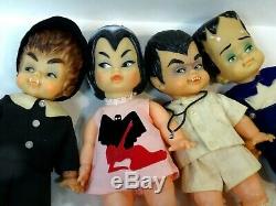Super RARE Ideal 1965 Mini Monsters Munsters Set of 4 Dressed Dolls-SO RARE