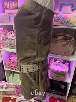 Super RARE Juicy Couture Vintage Y2K Green Terry Mini Dress Back Butt Pockets M