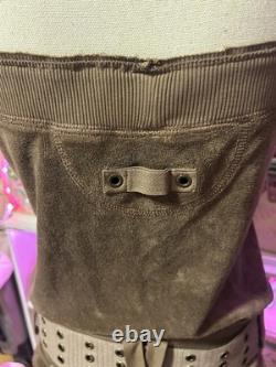 Super RARE Juicy Couture Vintage Y2K Green Terry Mini Dress Back Butt Pockets M