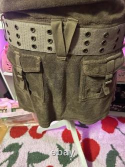 Super RARE Juicy Couture Vintage Y2K Green Terry Mini Dress Back Butt Pockets M