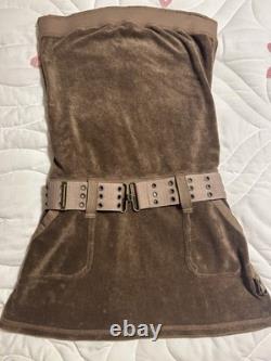 Super RARE Juicy Couture Vintage Y2K Green Terry Mini Dress Back Butt Pockets M