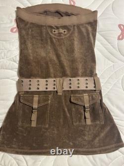 Super RARE Juicy Couture Vintage Y2K Green Terry Mini Dress Back Butt Pockets M