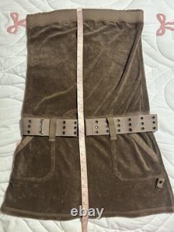 Super RARE Juicy Couture Vintage Y2K Green Terry Mini Dress Back Butt Pockets M