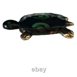 Super RARE VINTAGE Eisenberg Blue Enameled Turtle Pin / Signed
