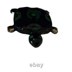 Super RARE VINTAGE Eisenberg Blue Enameled Turtle Pin / Signed