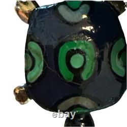 Super RARE VINTAGE Eisenberg Blue Enameled Turtle Pin / Signed