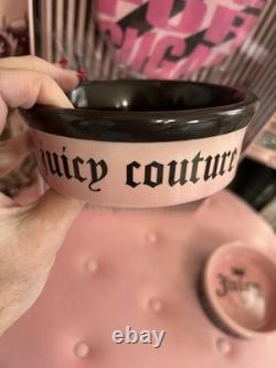 Super RARE VINTAGE Juicy Couture Ceramic Pet Bowls FOR NICE DOGS WHO LIKE STUFF