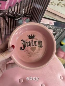 Super RARE VINTAGE Juicy Couture Ceramic Pet Bowls FOR NICE DOGS WHO LIKE STUFF