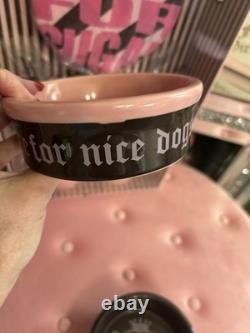 Super RARE VINTAGE Juicy Couture Ceramic Pet Bowls FOR NICE DOGS WHO LIKE STUFF