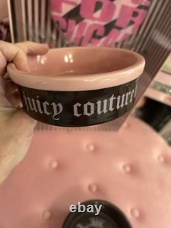 Super RARE VINTAGE Juicy Couture Ceramic Pet Bowls FOR NICE DOGS WHO LIKE STUFF