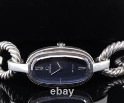 Super RARE Vintage 1970s Omega Deville Emerald Sterling Silver Watch Ref 8260