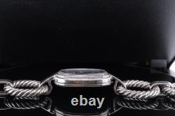 Super RARE Vintage 1970s Omega Deville Emerald Sterling Silver Watch Ref 8260