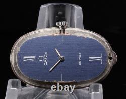 Super RARE Vintage 1970s Omega Deville Emerald Sterling Silver Watch Ref 8260