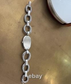 Super RARE Vintage 1970s Omega Deville Emerald Sterling Silver Watch Ref 8260