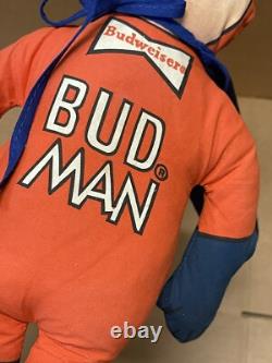 Super RARE Vintage 70s BUD MAN BUDWEISER BEER STUFFED DOLL PLUSH ADVERTISING 15