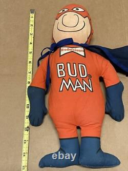 Super RARE Vintage 70s BUD MAN BUDWEISER BEER STUFFED DOLL PLUSH ADVERTISING 15