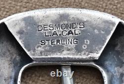 Super RARE Vintage Antique Sterling Silver Desmond's LA CA Ranger Belt Buckle