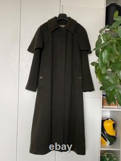 Super RARE Vintage Aquascutum Wool Dark Green Cape Coat 10R M