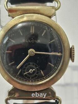 Super RARE Vintage Bulova 10AE 10k Gold Filled 17J Manual Wind Watch Runs Great