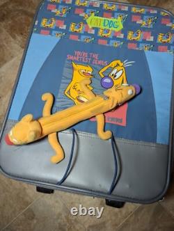 Super RARE Vintage Cat Dog Kids Roller Suitcase With Original Plush Pencil Case