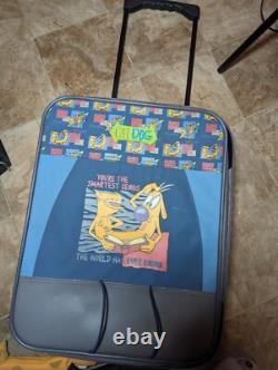 Super RARE Vintage Cat Dog Kids Roller Suitcase With Original Plush Pencil Case