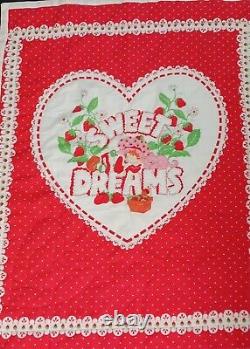 Super RARE Vintage Handmade Strawberry Shortcake Sweet Dreams Baby Blanket