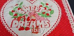 Super RARE Vintage Handmade Strawberry Shortcake Sweet Dreams Baby Blanket