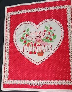 Super RARE Vintage Handmade Strawberry Shortcake Sweet Dreams Baby Blanket