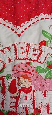 Super RARE Vintage Handmade Strawberry Shortcake Sweet Dreams Baby Blanket