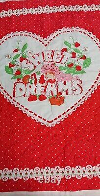 Super RARE Vintage Handmade Strawberry Shortcake Sweet Dreams Baby Blanket