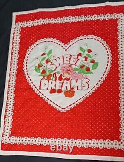 Super RARE Vintage Handmade Strawberry Shortcake Sweet Dreams Baby Blanket