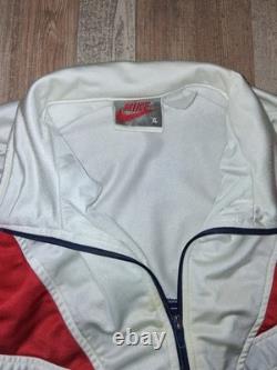 Super RARE Vintage Late 80's Early 90s Nike Red White Blue Zip Track Jacket XL
